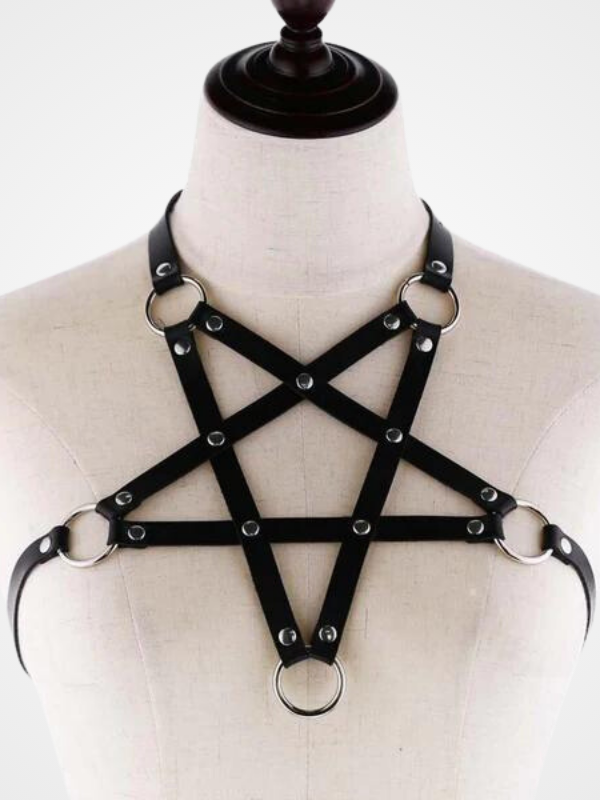 Women's Gothic Harajaku Leather Bra Harness Belt_ovniki
