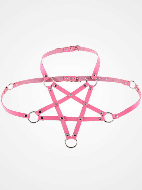 Women's Gothic Harajaku Leather Bra Harness Belt_ovniki