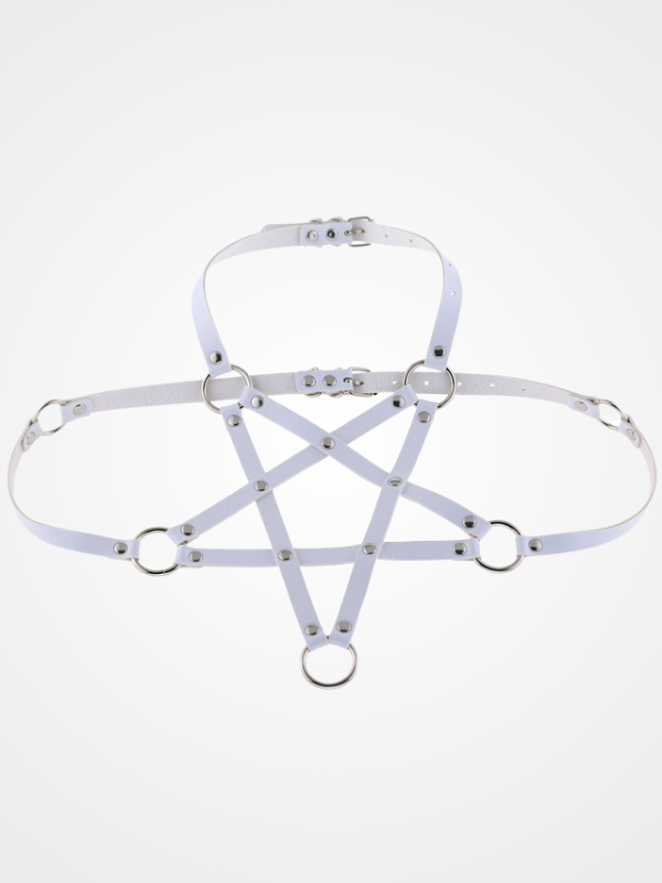 Women's Gothic Harajaku Leather Bra Harness Belt_ovniki