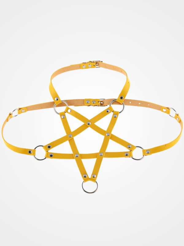 Women's Gothic Harajaku Leather Bra Harness Belt_ovniki