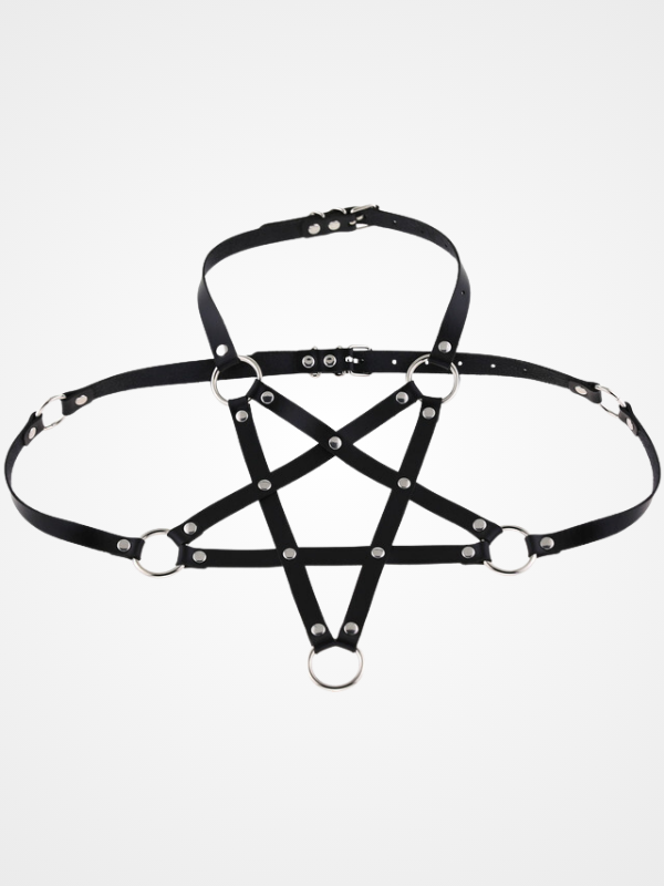 Women's Gothic Harajaku Leather Bra Harness Belt_ovniki