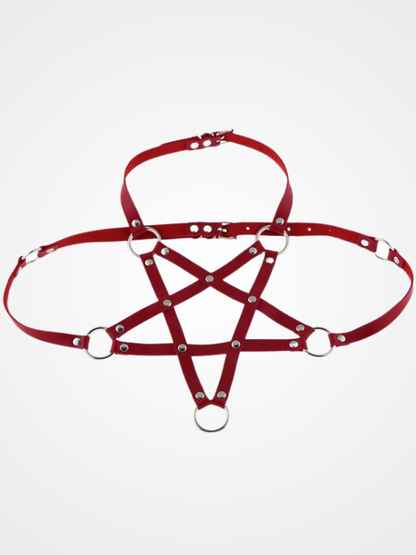 Women's Gothic Harajaku Leather Bra Harness Belt_ovniki