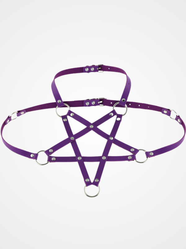 Women's Gothic Harajaku Leather Bra Harness Belt_ovniki