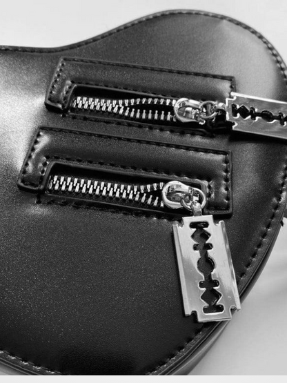 Women's Gothic Heart Blade Zipper Mini Handbag_ovniki