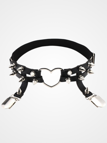 Women's Gothic Heart Thigh Ring Party Garter_ovniki