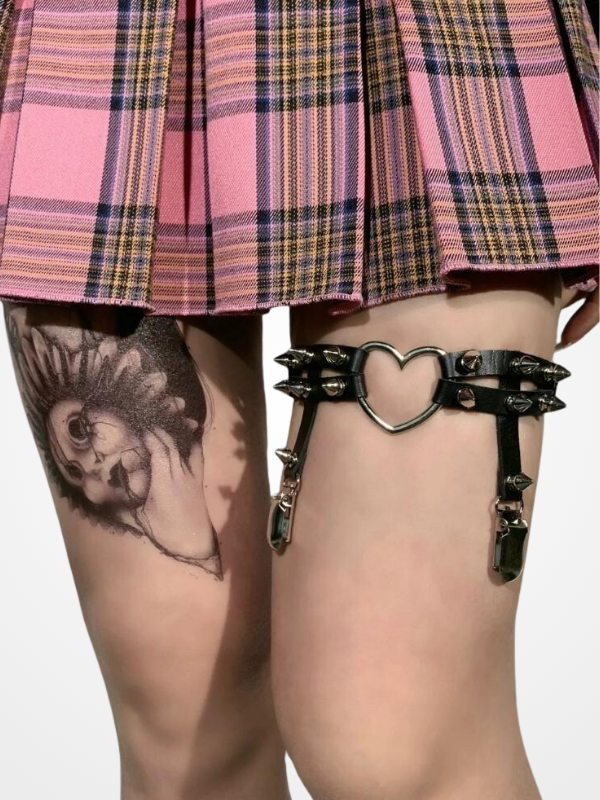 Women's Gothic Heart Thigh Ring Party Garter_ovniki