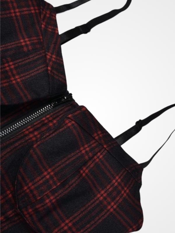 Women`s Gothic Zip Up Sleeveless Sexy Mini Dress_ovniki