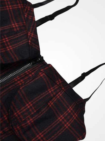 Women`s Gothic Zip Up Sleeveless Sexy Mini Dress_ovniki