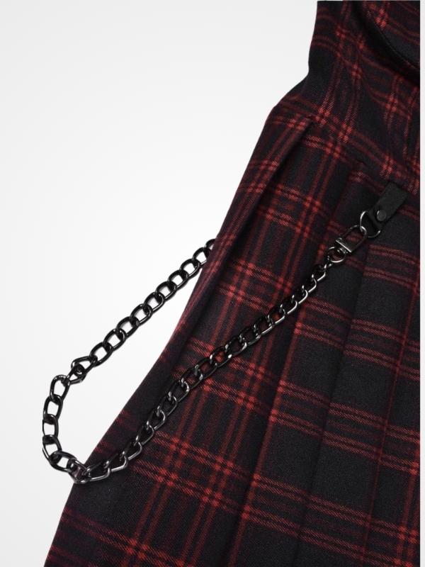 Women`s Gothic Zip Up Sleeveless Sexy Mini Dress_ovniki