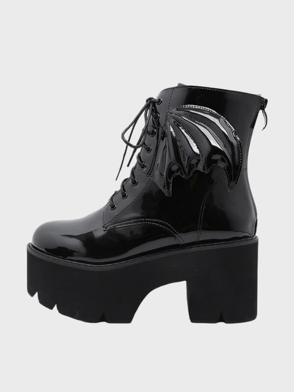 Women's High Heel Bat Wing Ankle Boots