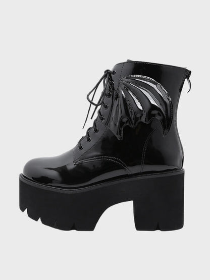 Women's High Heel Bat Wing Ankle Boots