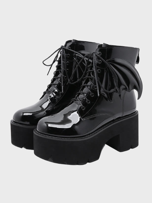 Women's High Heel Bat Wing Ankle Boots