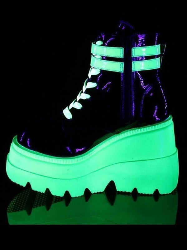 Women's High Heels Lace-up Green Ankle Boots