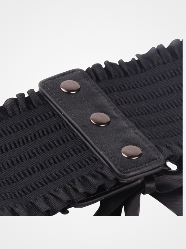 Women's Lace Up Corset Fashionable Black Belt_ovniki