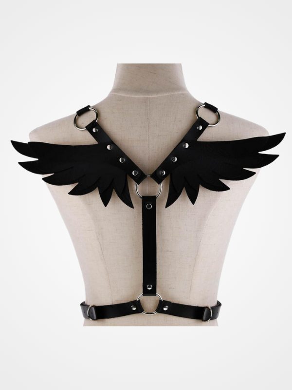Women's Leather Angel Wing Shoulder Strap Harness Belt_ovniki