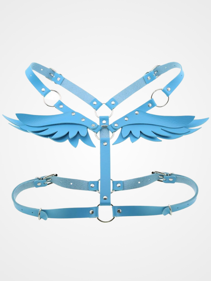 Women's Leather Angel Wing Shoulder Strap Harness Belt_ovniki
