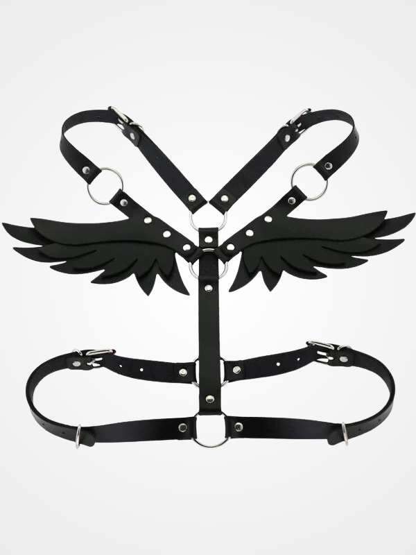 Women's Leather Angel Wing Shoulder Strap Harness Belt_ovniki