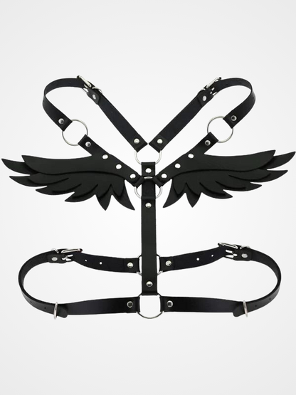 Women's Leather Angel Wing Shoulder Strap Harness Belt_ovniki