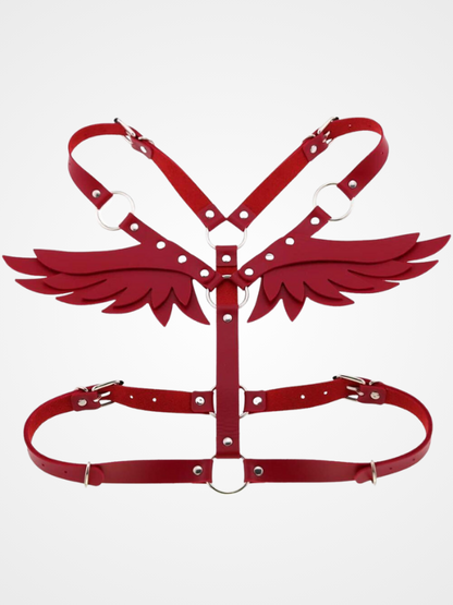 Women's Leather Angel Wing Shoulder Strap Harness Belt_ovniki