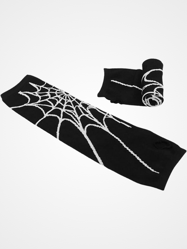 Women's Punk Fingerless Spider Web Casual Armwarmer_ovniki