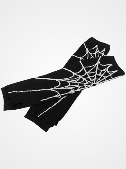 Women's Punk Fingerless Spider Web Casual Armwarmer_ovniki