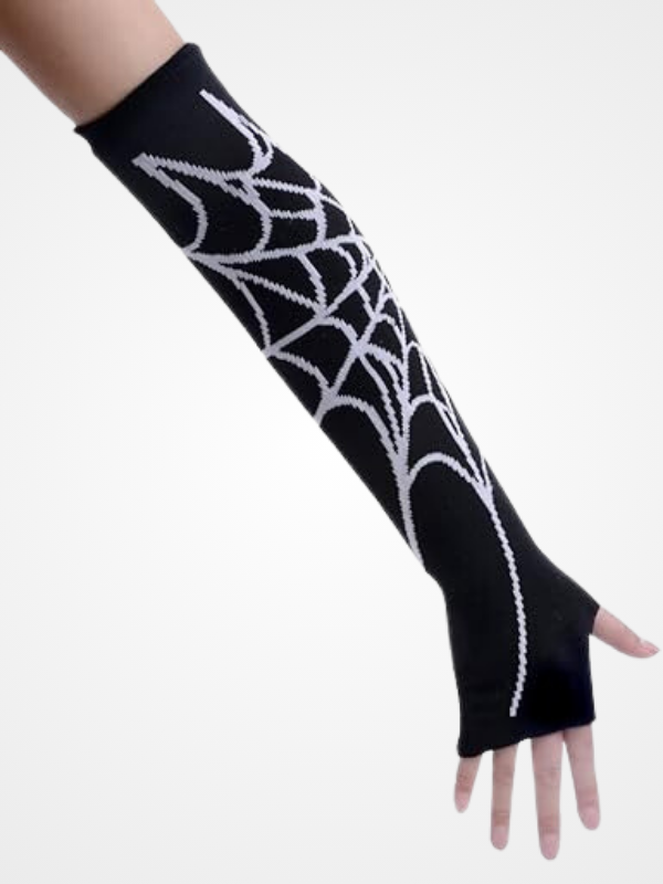 Women's Punk Fingerless Spider Web Casual Armwarmer_ovniki