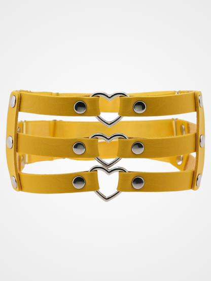 Women's Punk Heart Ring Leather Leg Garter_ovniki