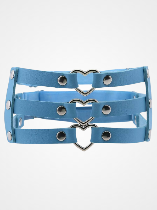 Women's Punk Heart Ring Leather Leg Garter_ovniki