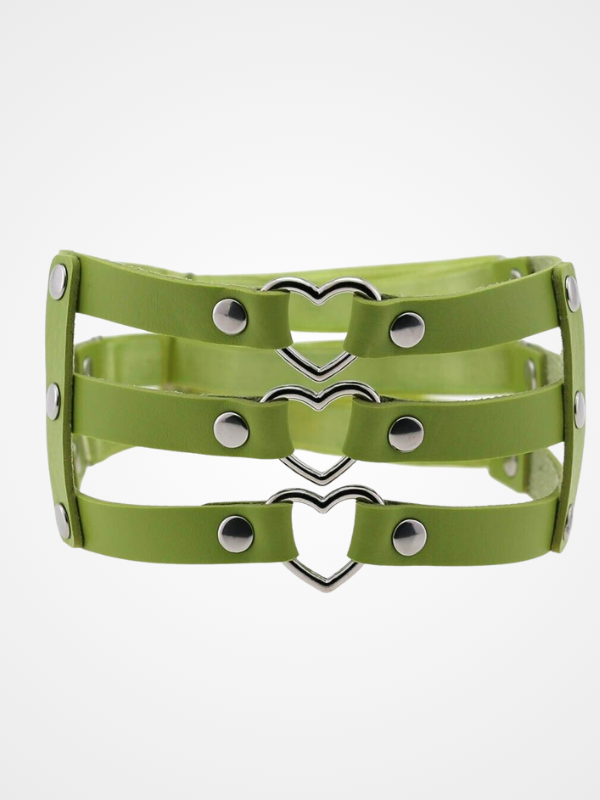 Women's Punk Heart Ring Leather Leg Garter_ovniki