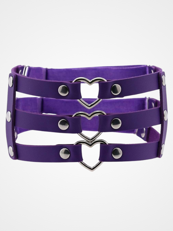 Women's Punk Heart Ring Leather Leg Garter_ovniki
