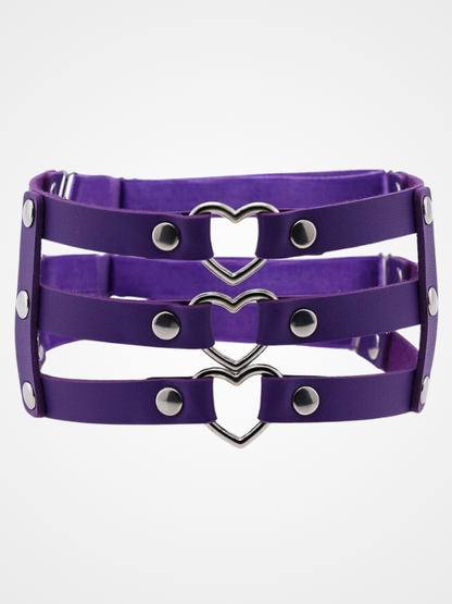 Women's Punk Heart Ring Leather Leg Garter_ovniki