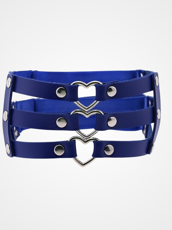 Women's Punk Heart Ring Leather Leg Garter_ovniki