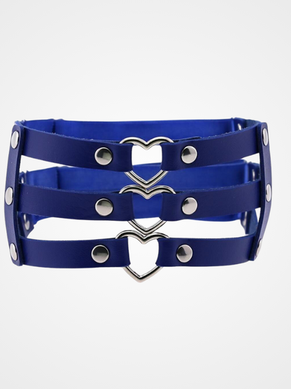 Women's Punk Heart Ring Leather Leg Garter_ovniki