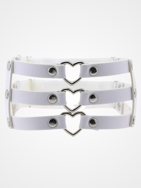 Women's Punk Heart Ring Leather Leg Garter_ovniki