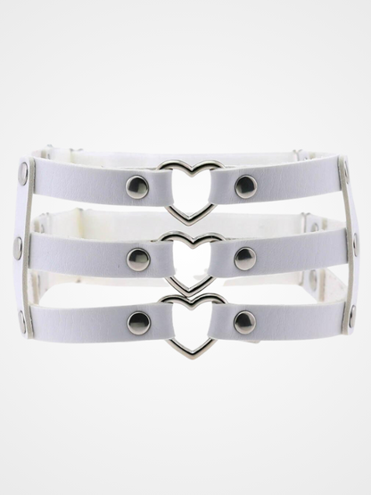 Women's Punk Heart Ring Leather Leg Garter_ovniki