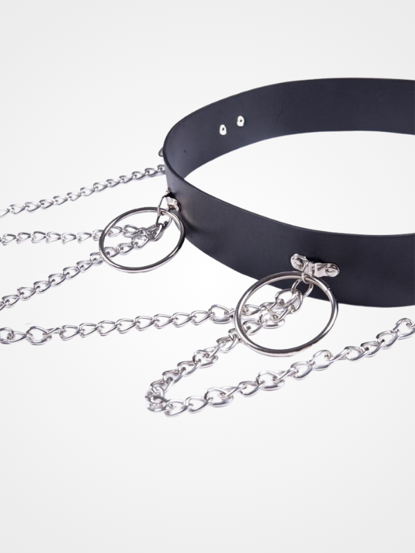 Women's Punk Leather Metal Chain Belt-ovniki