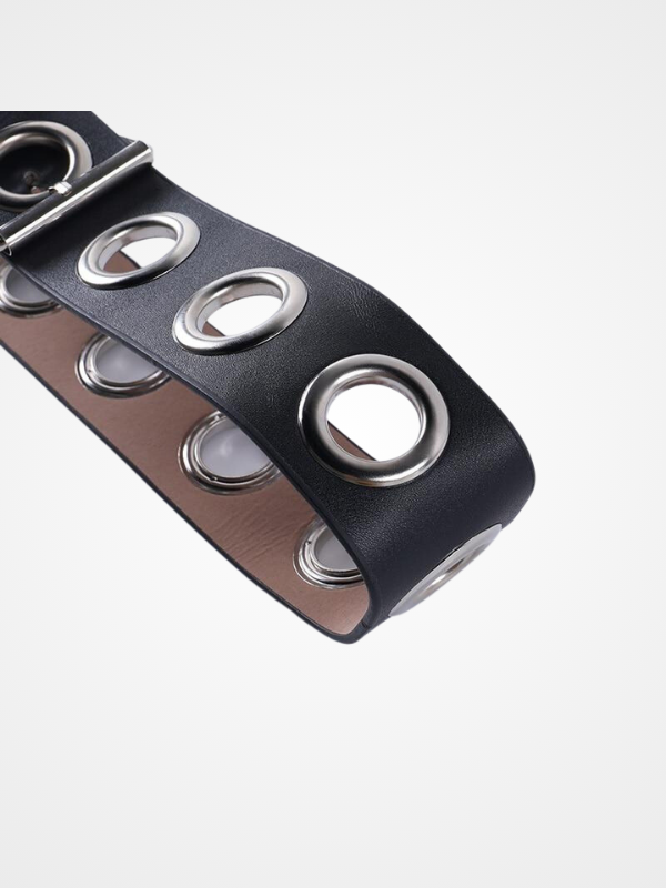 Women's Punk Pin Hole Buckle Leather Belt_ovniki
