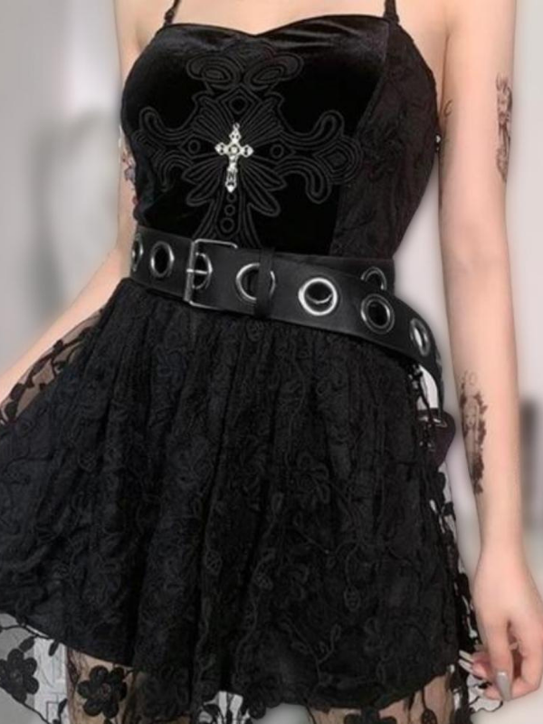 Women's Punk Pin Hole Buckle Leather Belt_ovniki