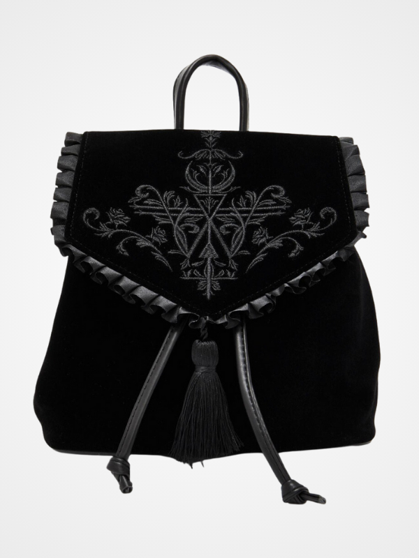 Women's Punk Velvet Embroidery Harajuku Handbag_ovniki