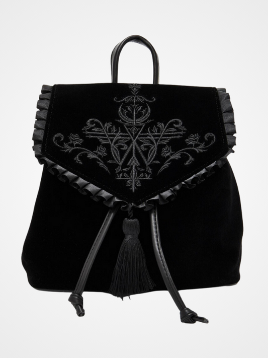 Women's Punk Velvet Embroidery Harajuku Handbag_ovniki