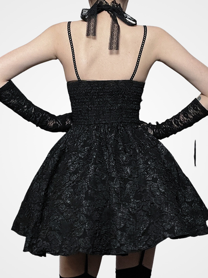 Women's Rose Lace Up Fairycore Mini Dress_ovniki