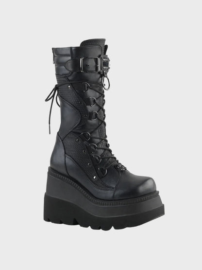 Women's Round Head Lace Up Knight Boots - ovniki