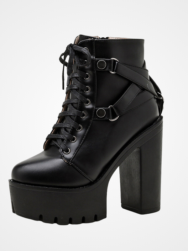 Women's Gothic Slope Heel High Heel Boots - ovniki