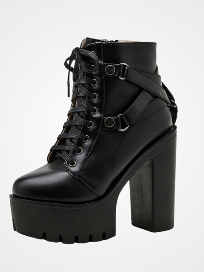 Women's Gothic Slope Heel High Heel Boots - ovniki