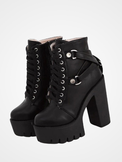 Women's Gothic Slope Heel High Heel Boots - ovniki