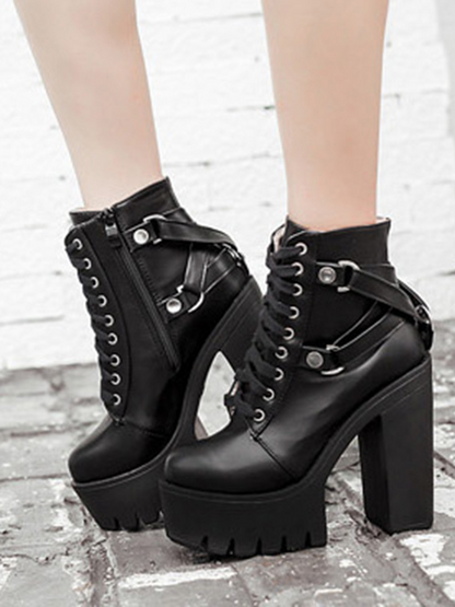Women's Gothic Slope Heel High Heel Bootss - ovniki