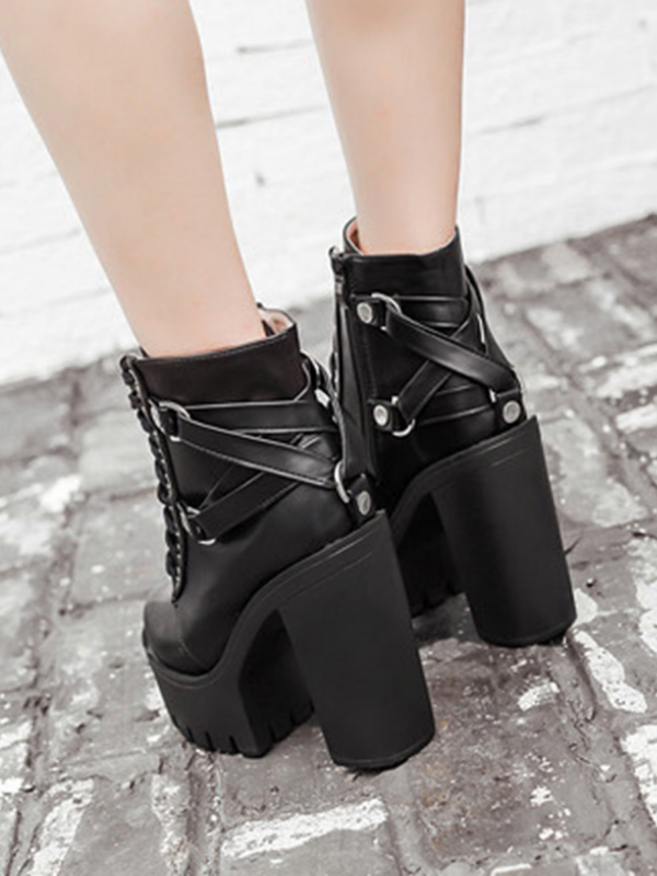Women's Gothic Slope Heel High Heel Boots - ovniki