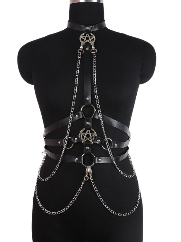 Chained Pentagram Harness Belt