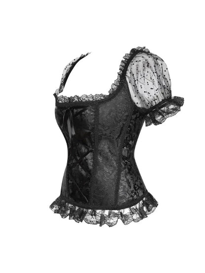 Morticia Short Sleeves Corset Top