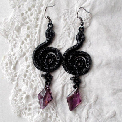 Earrings Violet Snake - Ovniki